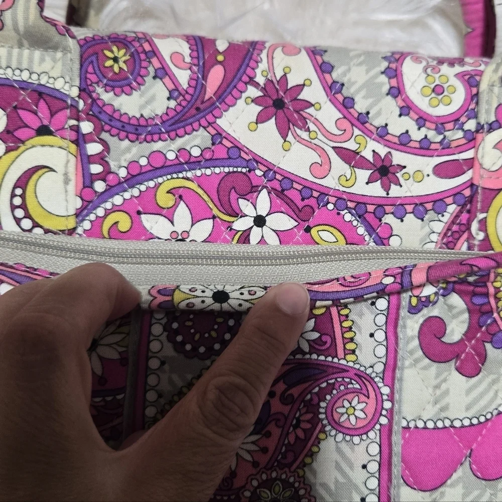 Vera Bradley Quilted Hard Shell Laptop Crossbody Case Paisley Meets Plaid